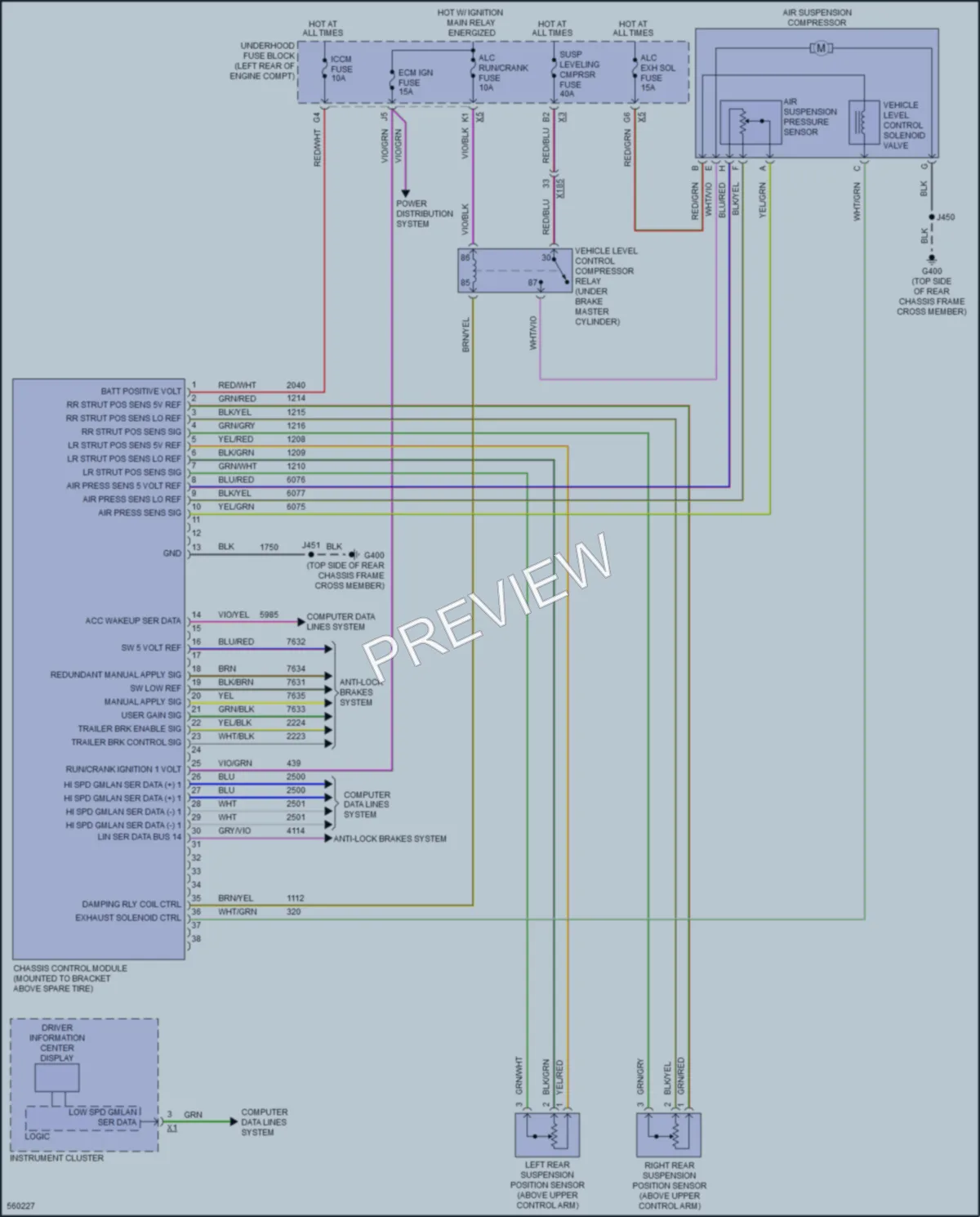 2016 Chevrolet SuburbanHD Electronic Suspension wiring diagram preview