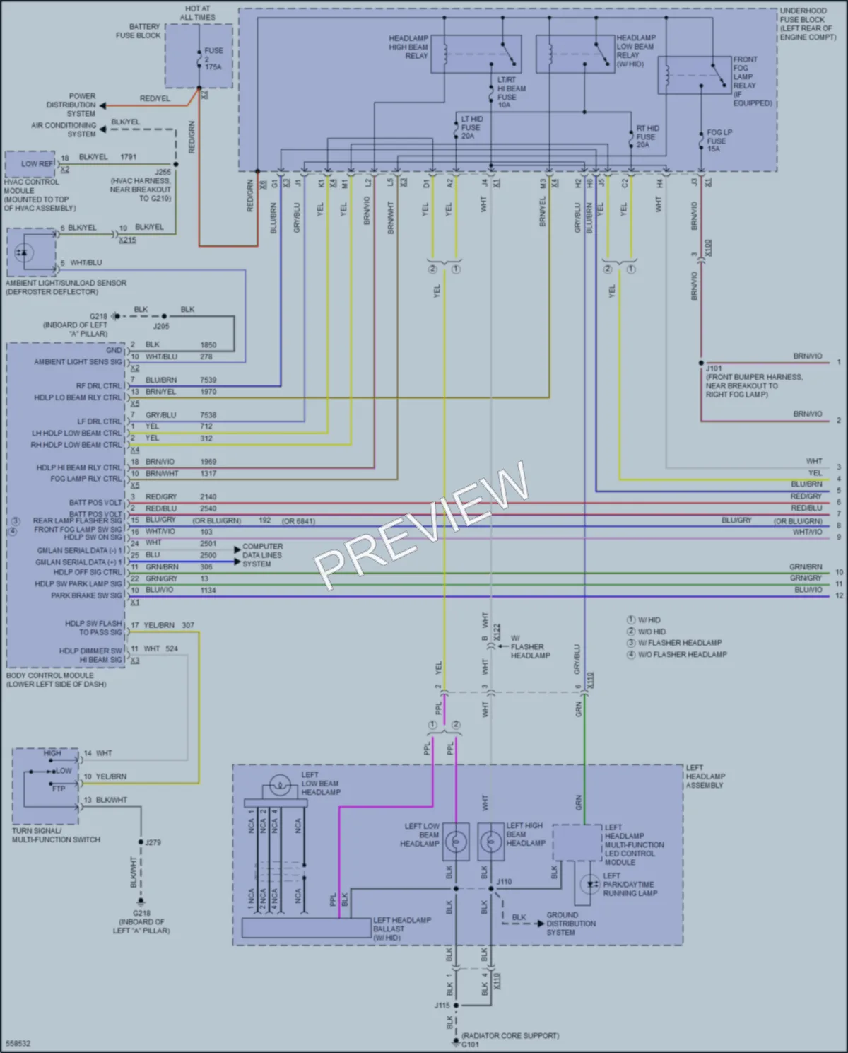 2016 Chevrolet SuburbanHD Headlights wiring diagram preview