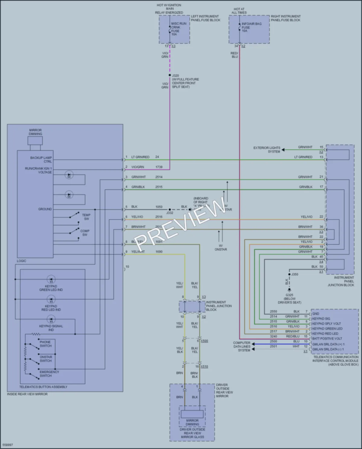 2016 Chevrolet SuburbanHD Power Mirrors wiring diagram preview