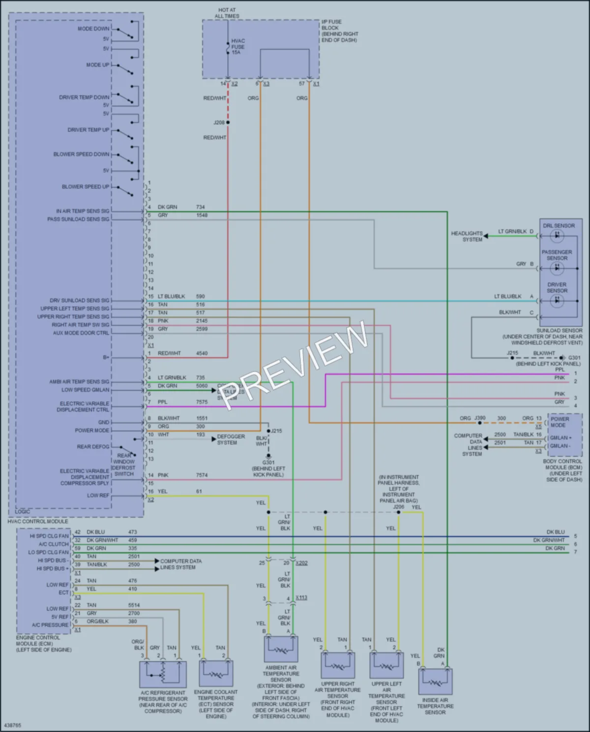 2016 Chevrolet Traverse Air Conditioning wiring diagram preview