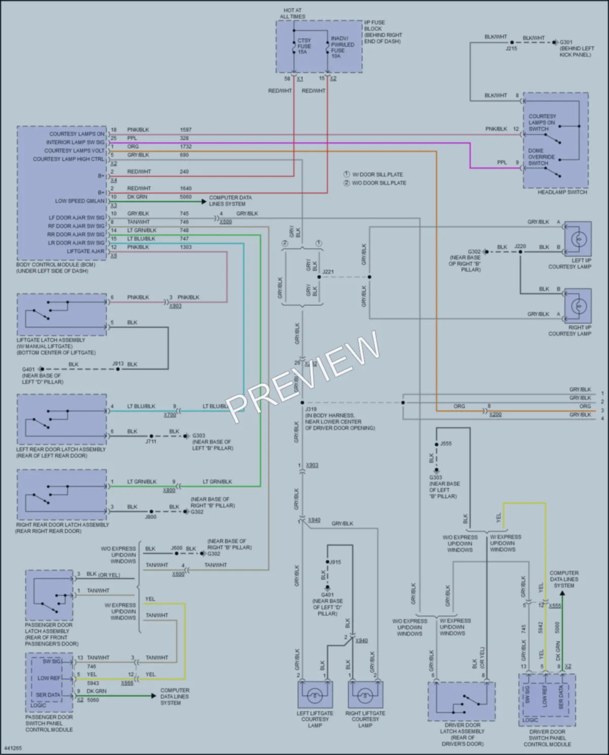 2016 Chevrolet Traverse Interior Lights wiring diagram preview