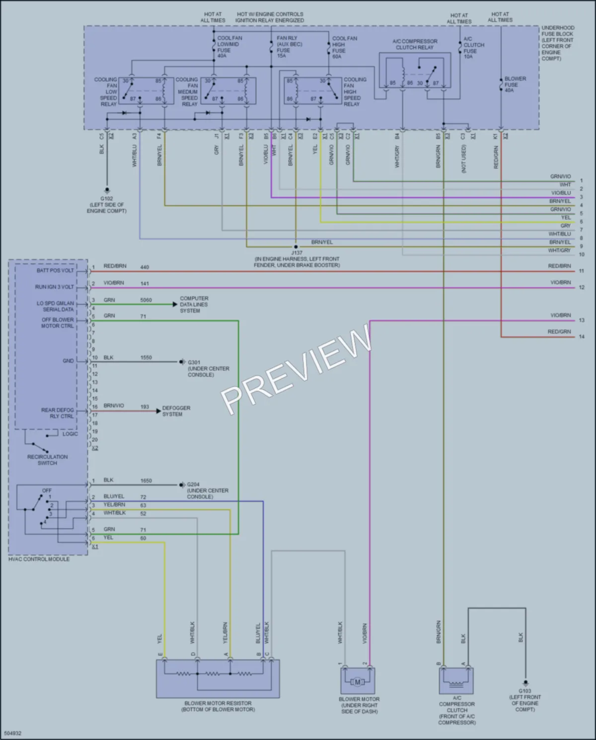 2016 Chevrolet Trax Air Conditioning wiring diagram preview