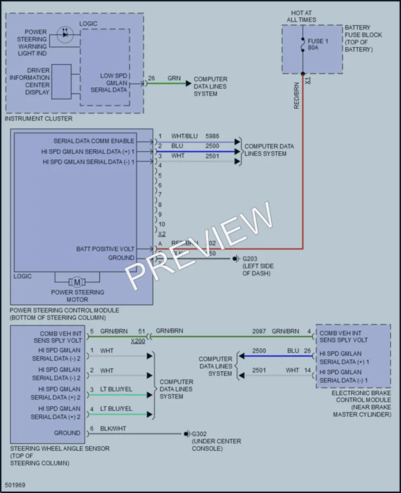 2016 Chevrolet Trax Electronic Power Steering wiring diagram preview