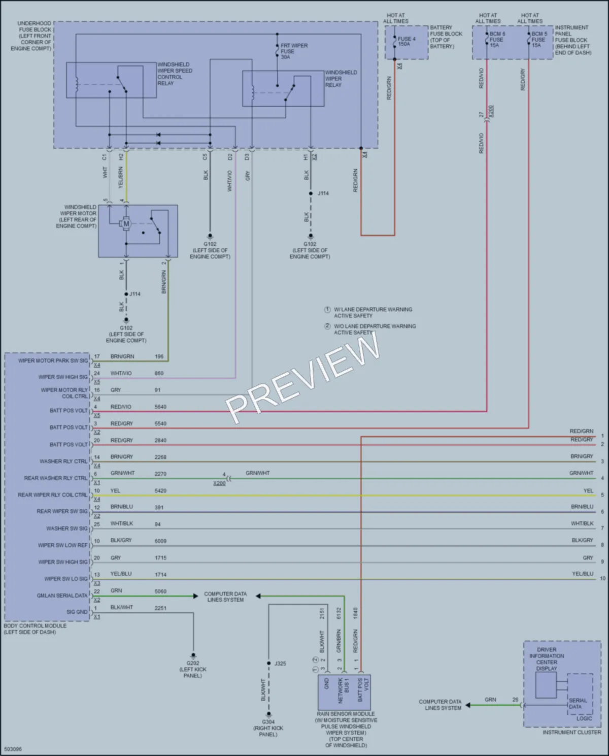 2016 Chevrolet Trax Wiper Washer wiring diagram preview