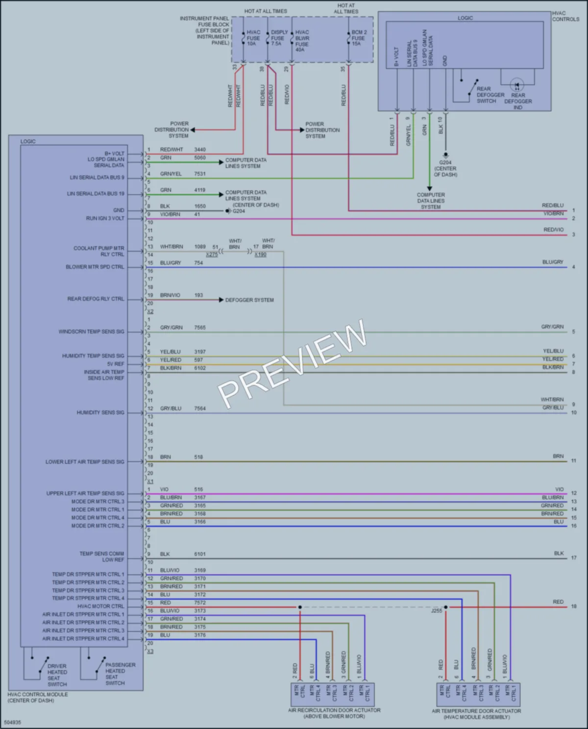 2016 Chevrolet Volt Air Conditioning wiring diagram preview