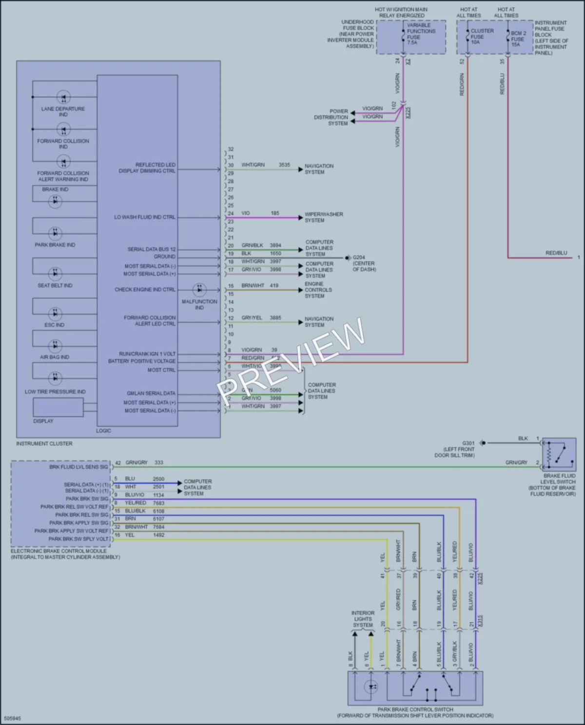 2016 Chevrolet Volt Instrument Cluster wiring diagram preview