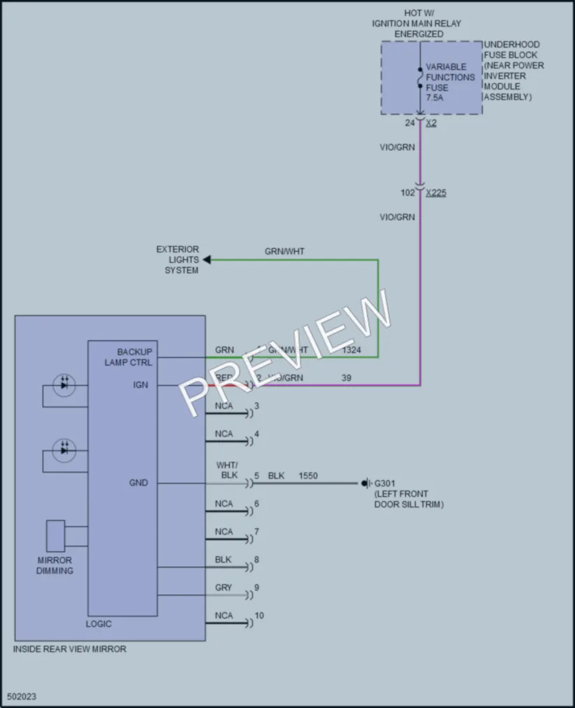 2016 Chevrolet Volt Power Mirrors wiring diagram preview