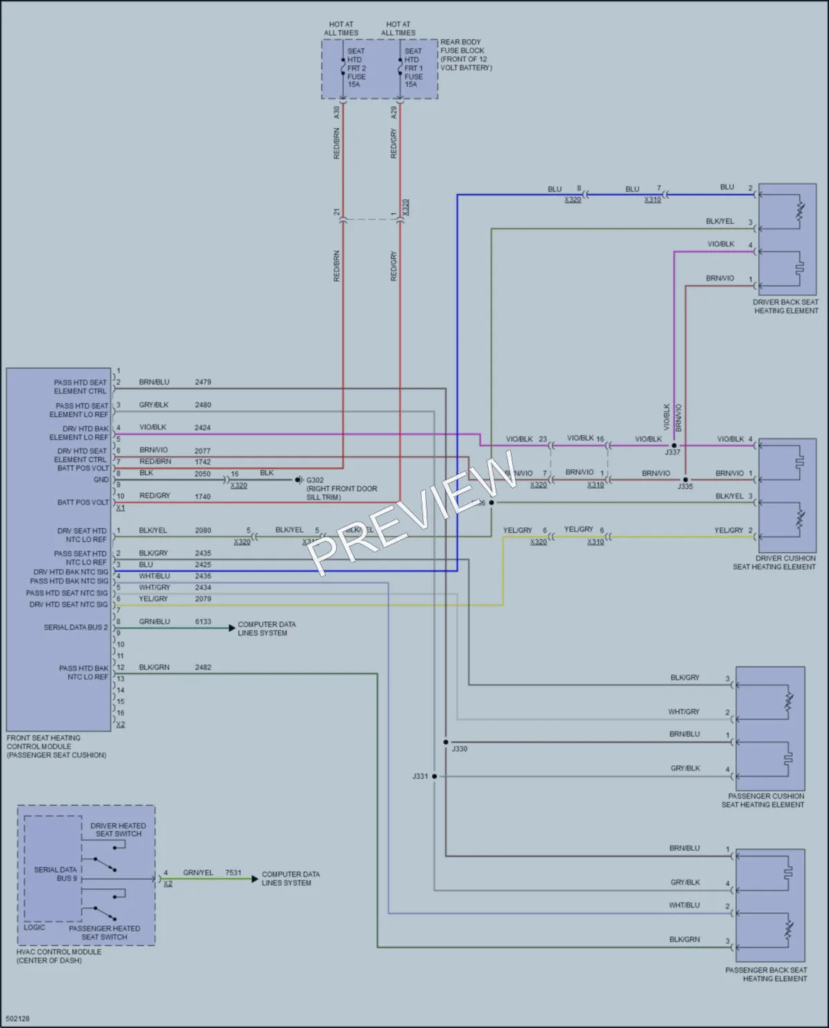 2016 Chevrolet Volt Power Seats wiring diagram preview