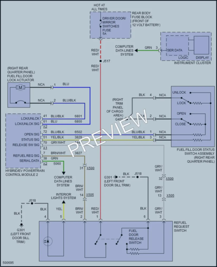 2016 Chevrolet Volt Trunk Tailgate Fuel Door wiring diagram preview