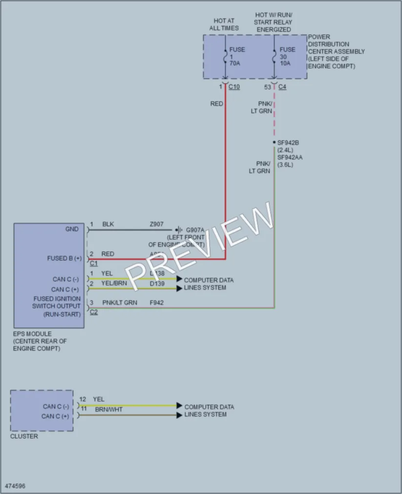 2016 Chrysler 200 Electronic Power Steering wiring diagram preview