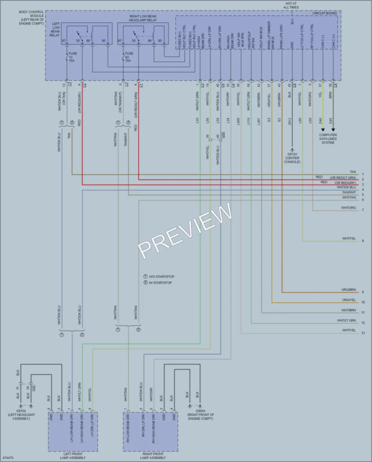 2016 Chrysler 200 Headlights wiring diagram preview