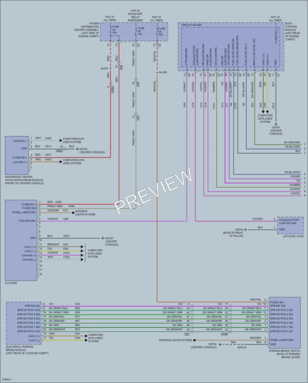 2016 Chrysler 200 Instrument Cluster wiring diagram preview