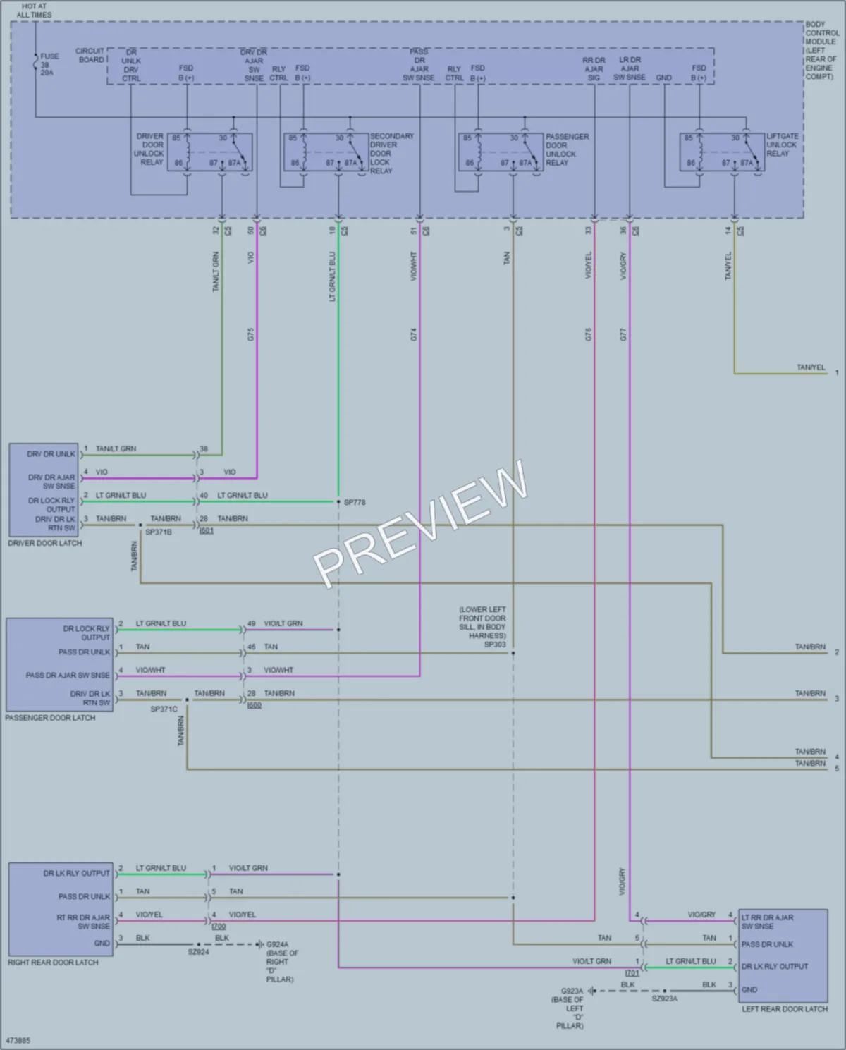 2016 Chrysler 200 Power Door Locks wiring diagram preview
