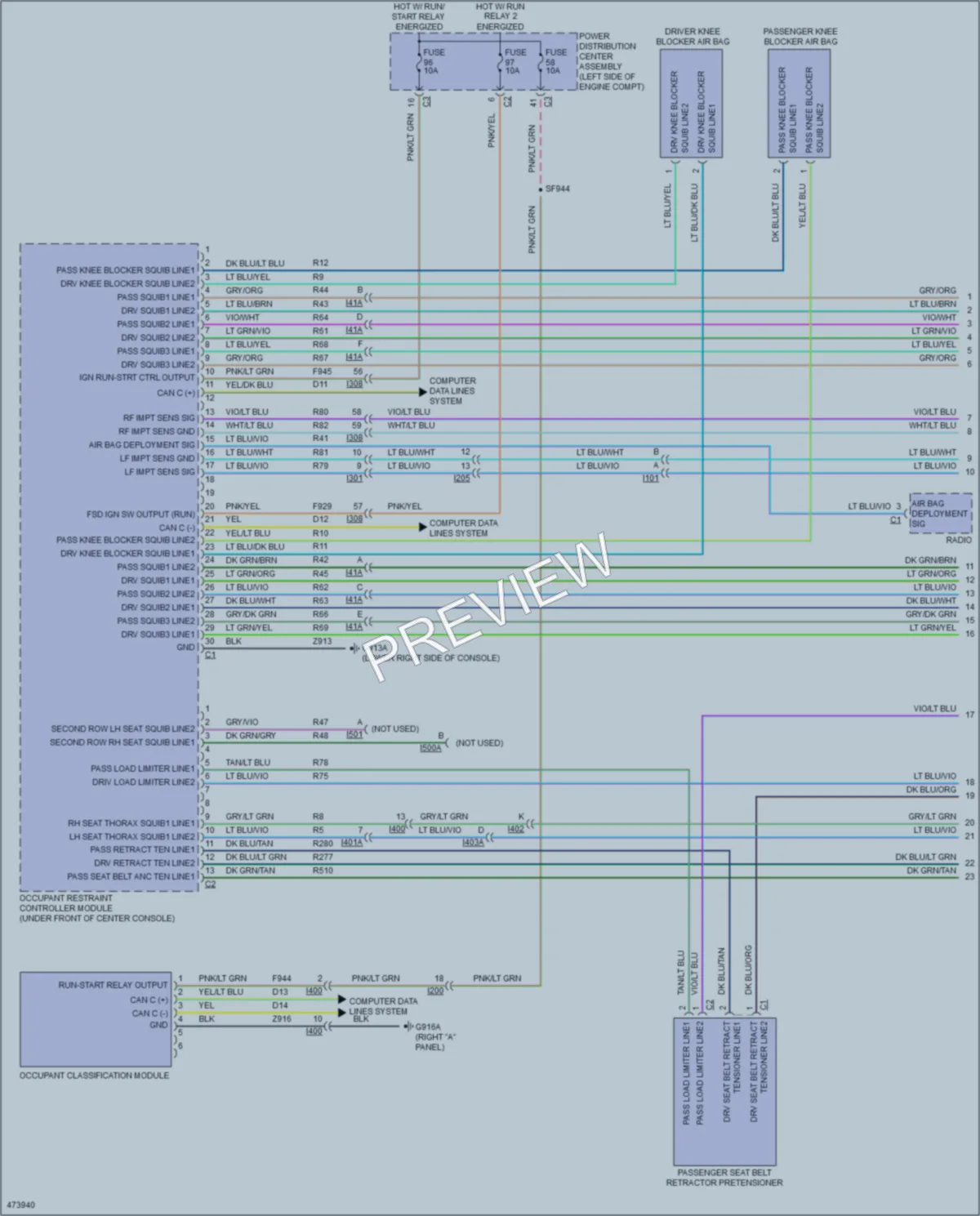 2016 Chrysler 200 Supplemental Restraints wiring diagram preview