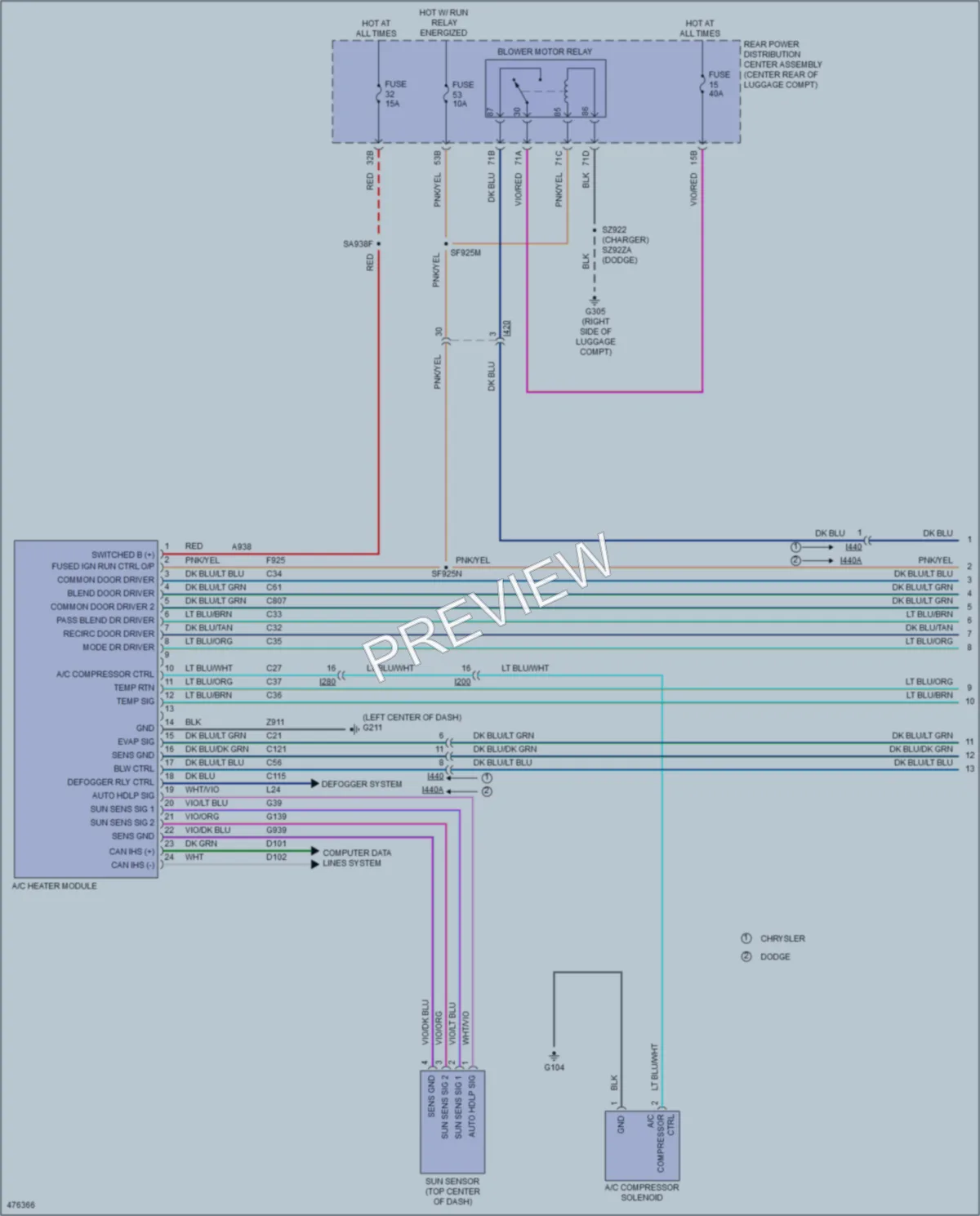 2016 Chrysler 300 Air Conditioning wiring diagram preview