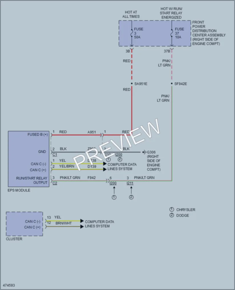 2016 Chrysler 300 Electronic Power Steering wiring diagram preview