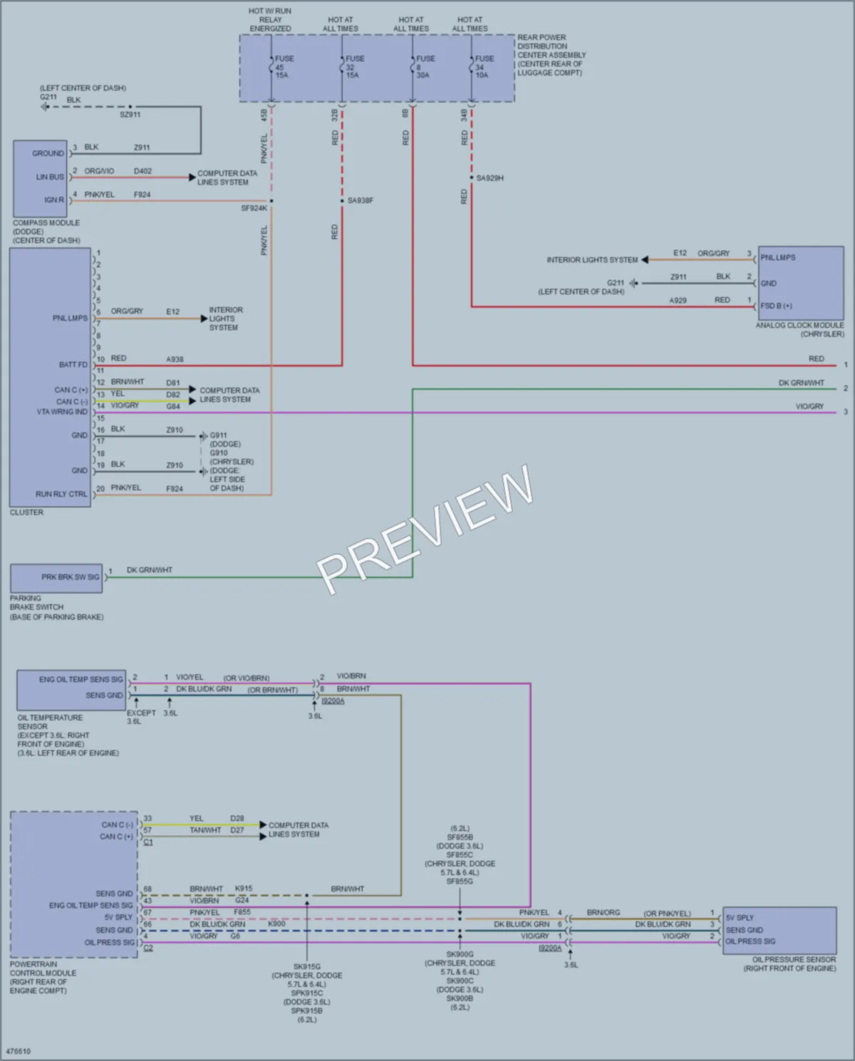 2016 Chrysler 300 Instrument Cluster wiring diagram preview