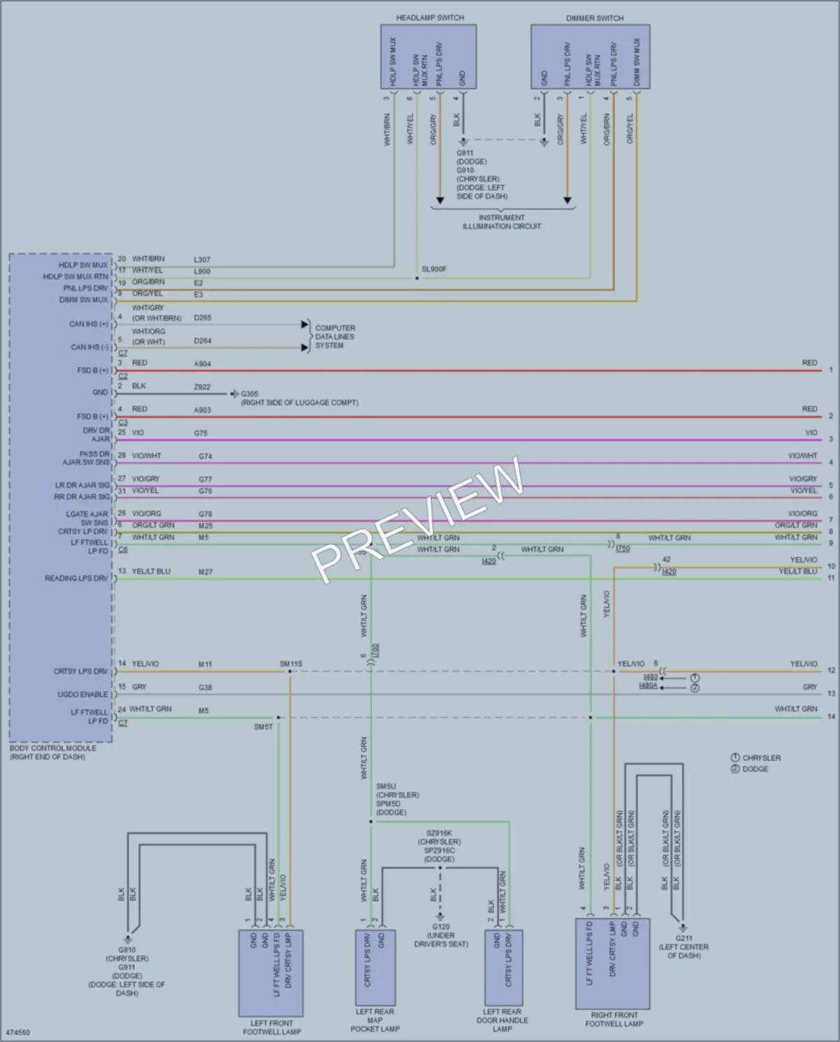 2016 Chrysler 300 Interior Lights wiring diagram preview