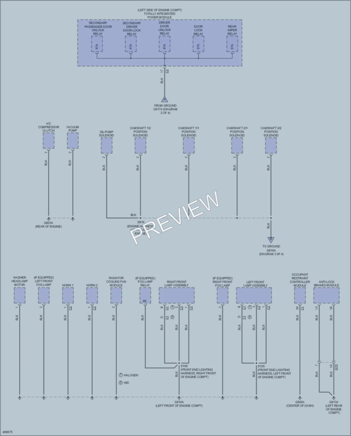 2016 Chrysler TownCountry Ground Distribution wiring diagram preview