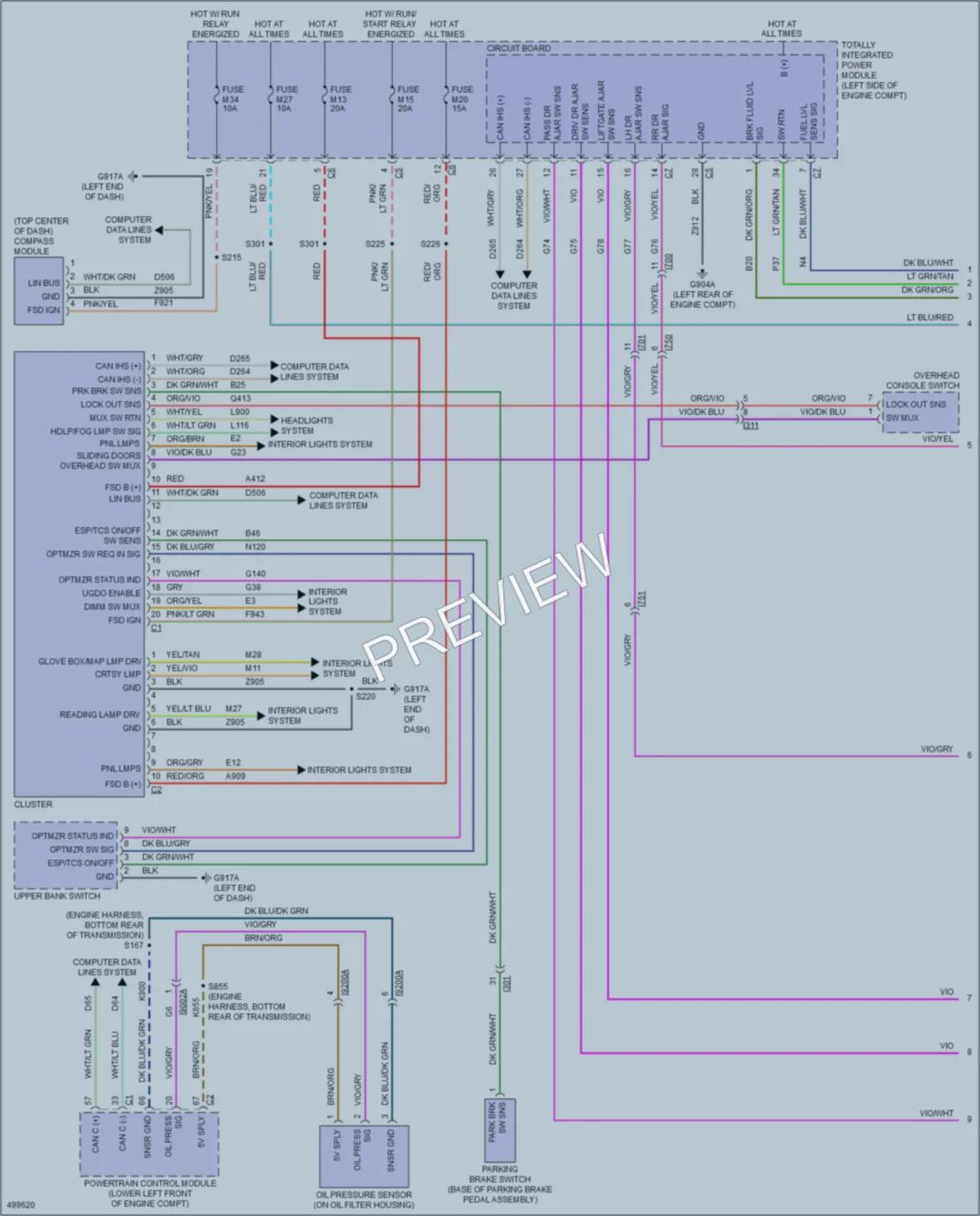 2016 Chrysler TownCountry Instrument Cluster wiring diagram preview