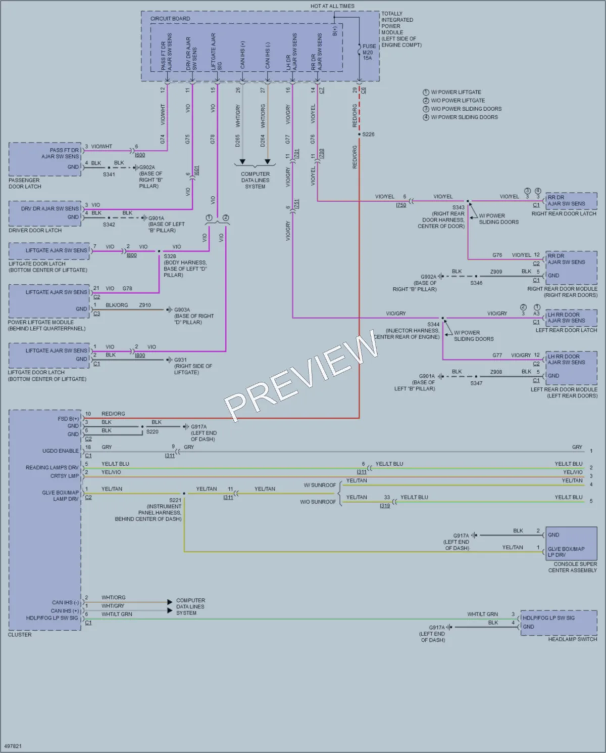 2016 Chrysler TownCountry Interior Lights wiring diagram preview