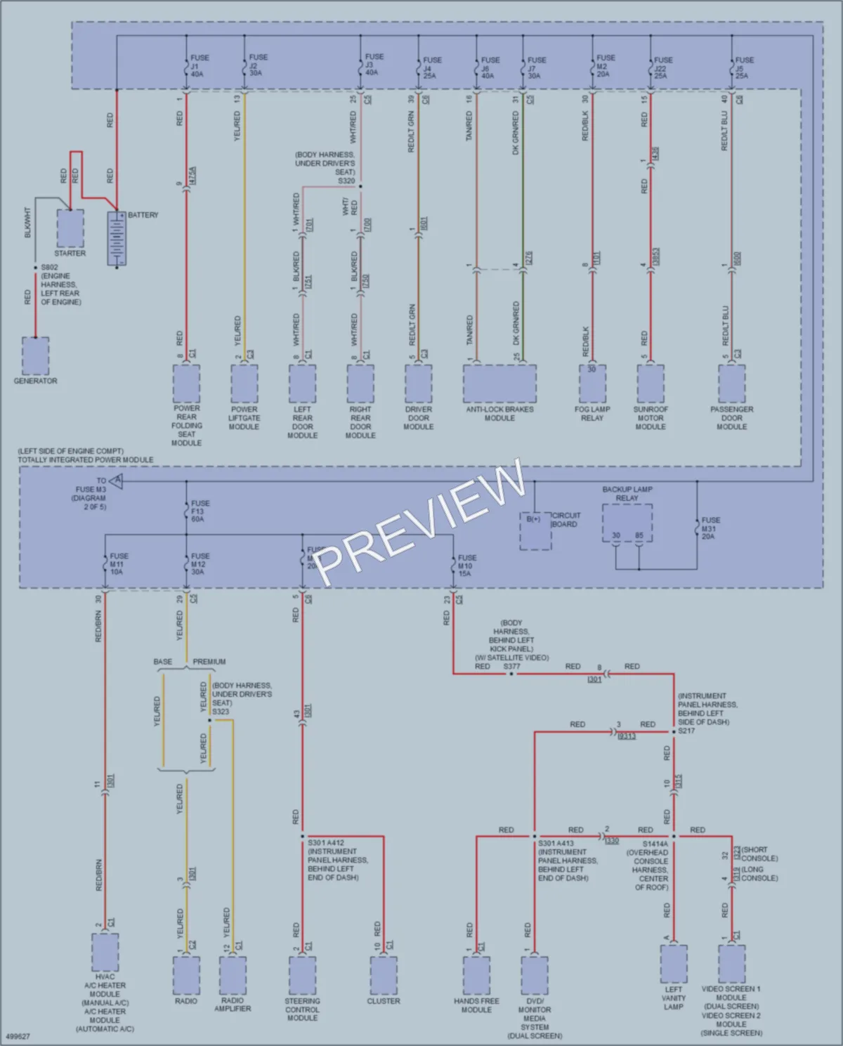 2016 Chrysler TownCountry Power Distribution wiring diagram preview