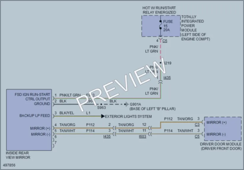 2016 Chrysler TownCountry Power Mirrors wiring diagram preview