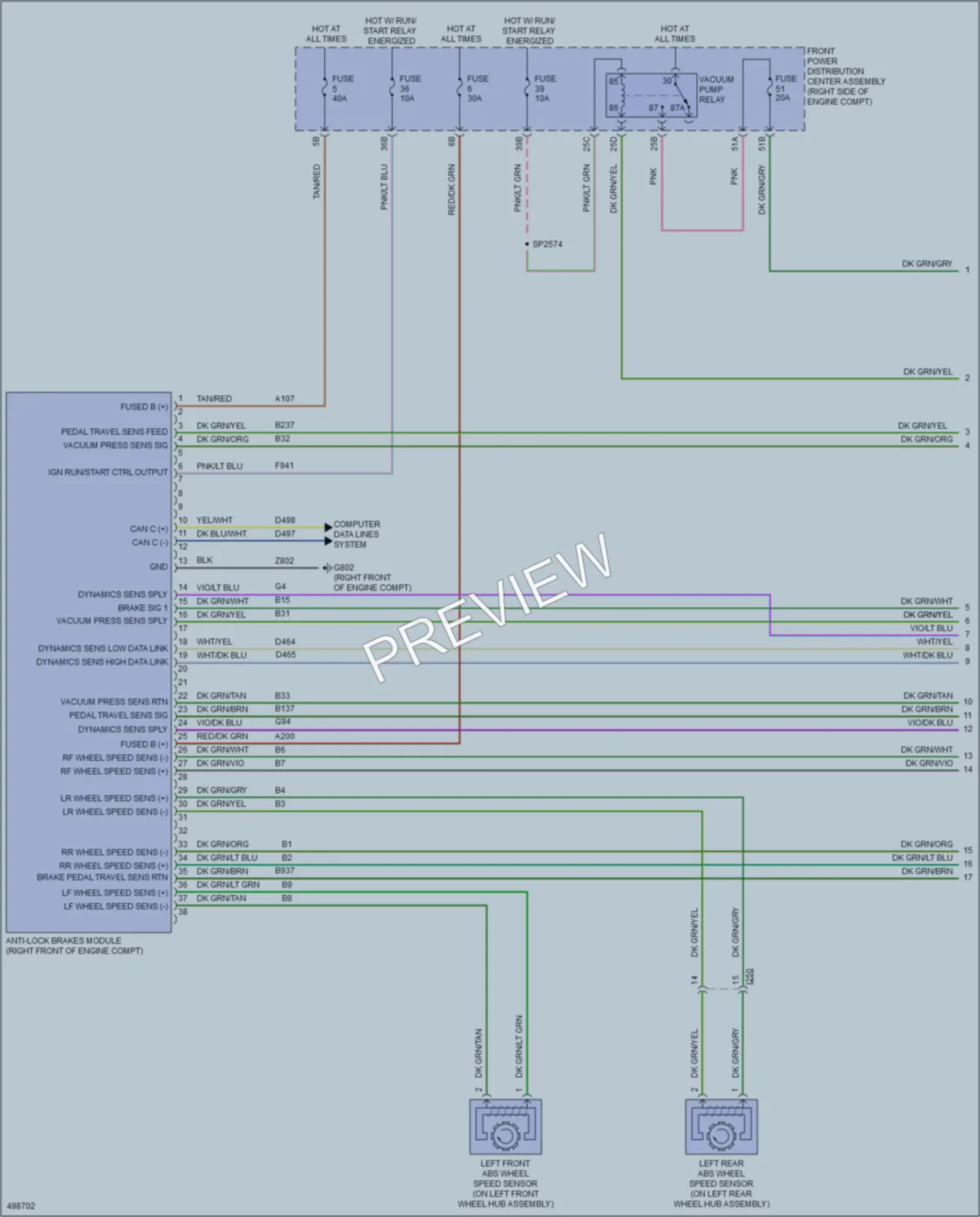 2016 Dodge Challenger Anti Lock Brakes wiring diagram preview