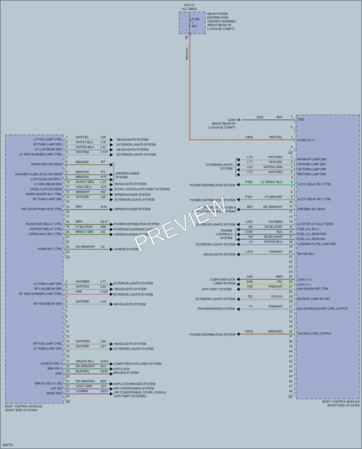 2016 Dodge Challenger Body Control Modules wiring diagram preview