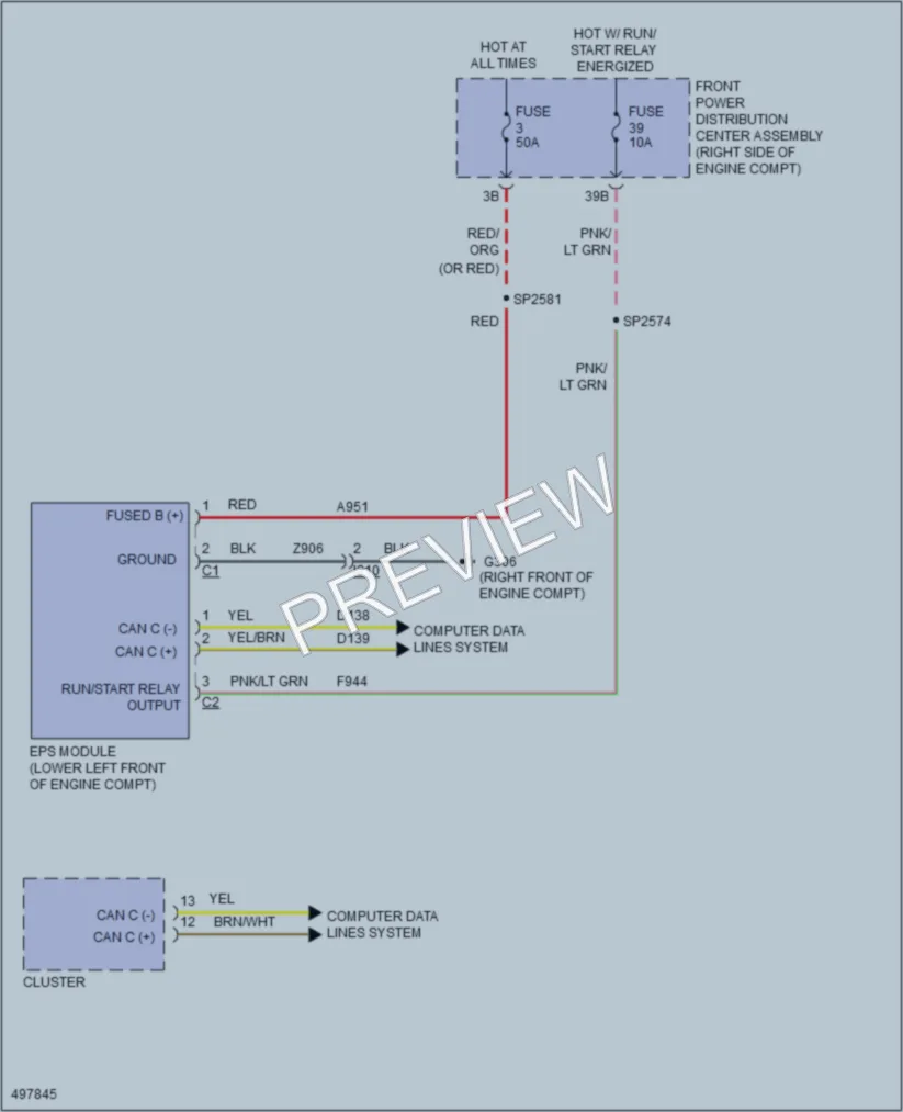 2016 Dodge Challenger Electronic Power Steering wiring diagram preview