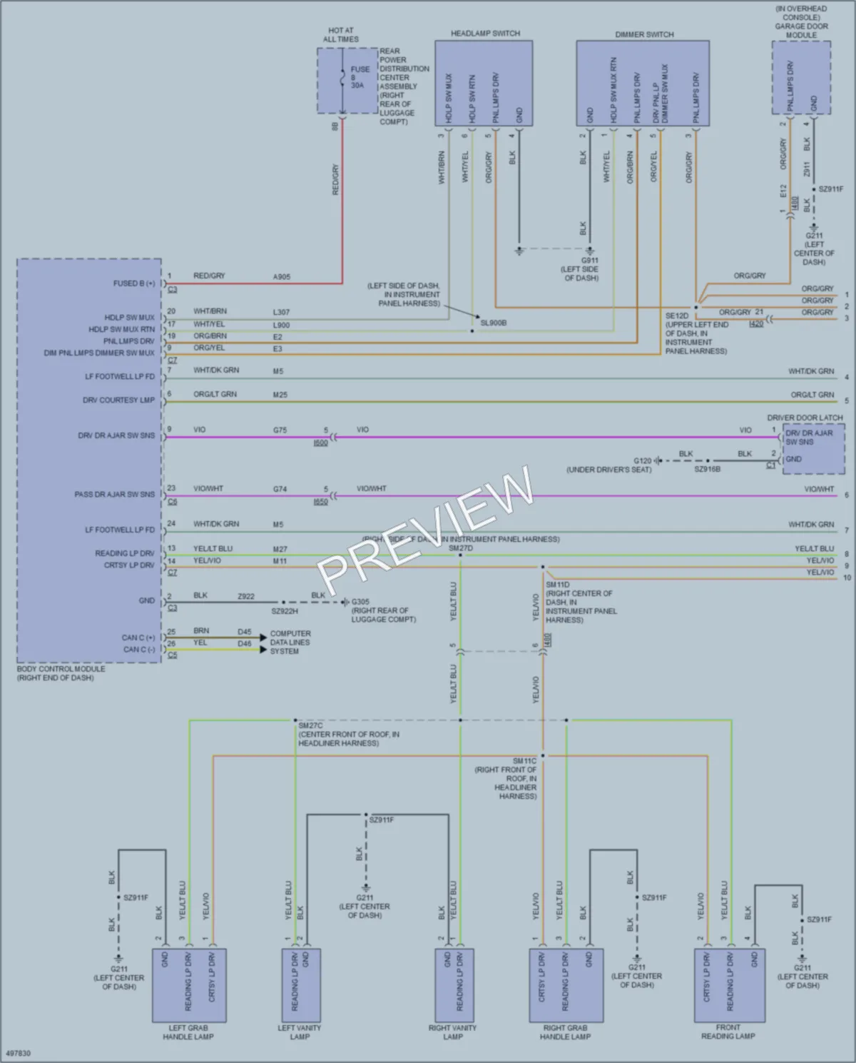 2016 Dodge Challenger Interior Lights wiring diagram preview
