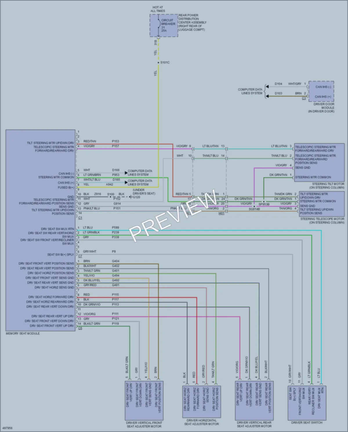 2016 Dodge Challenger Memory Systems wiring diagram preview