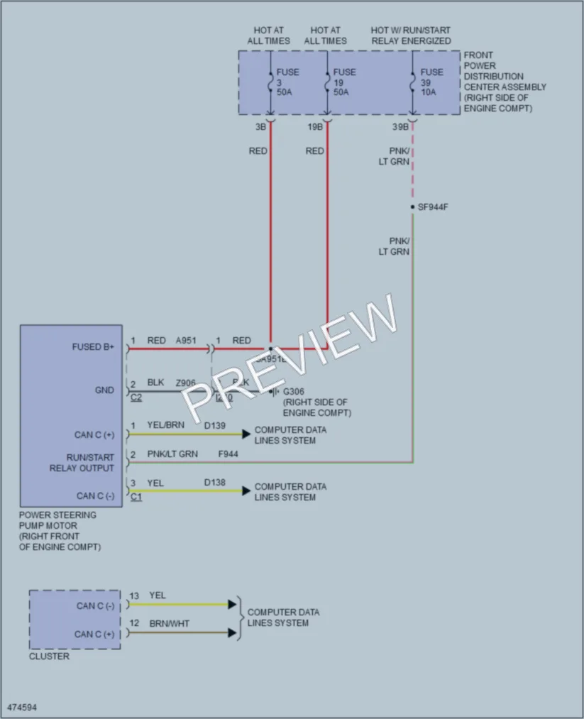 2016 Dodge Charger Electronic Power Steering wiring diagram preview