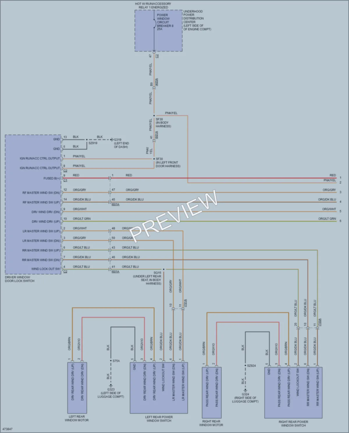2016 Dodge Dart Power Windows wiring diagram preview