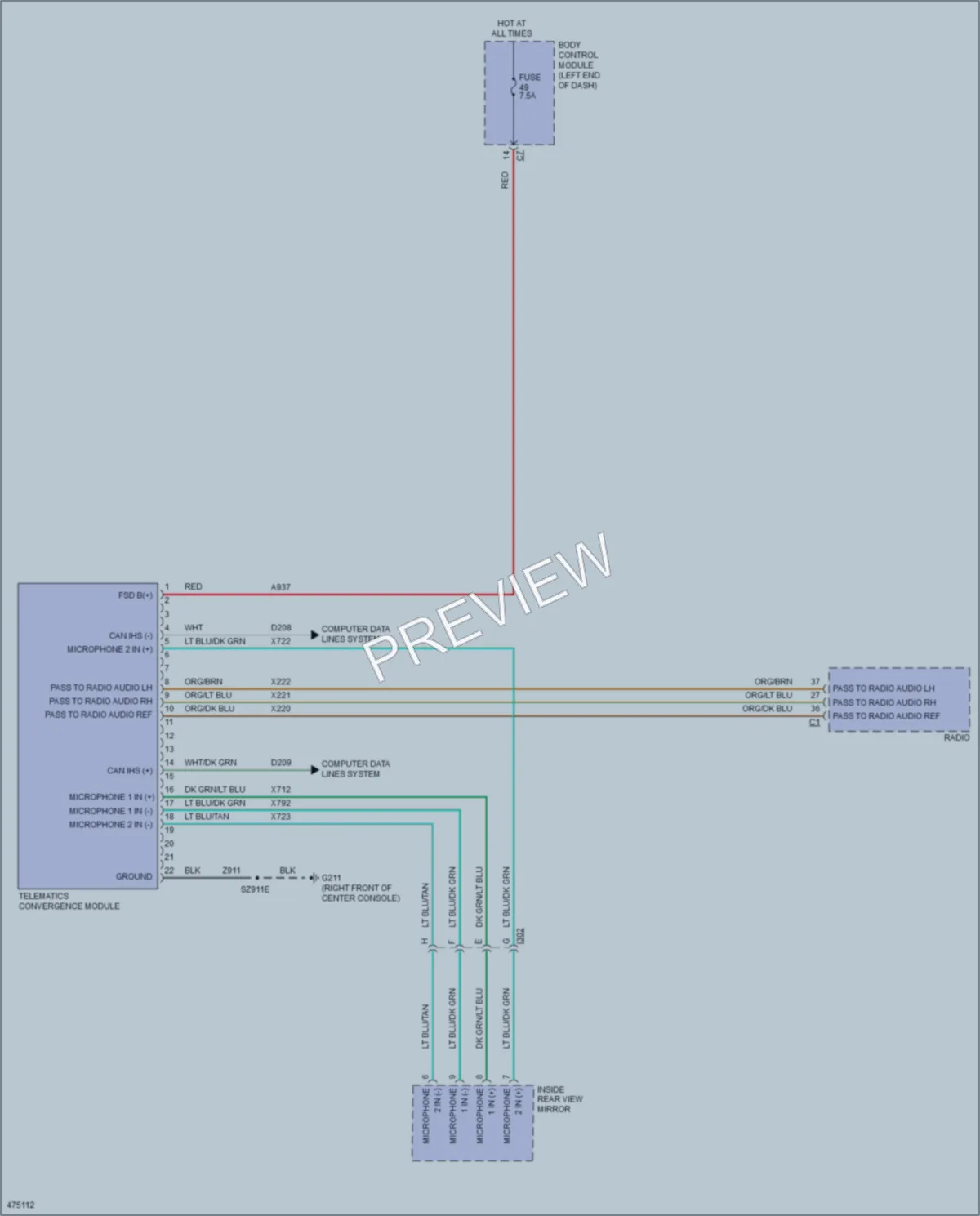 2016 Dodge Dart Radio wiring diagram preview