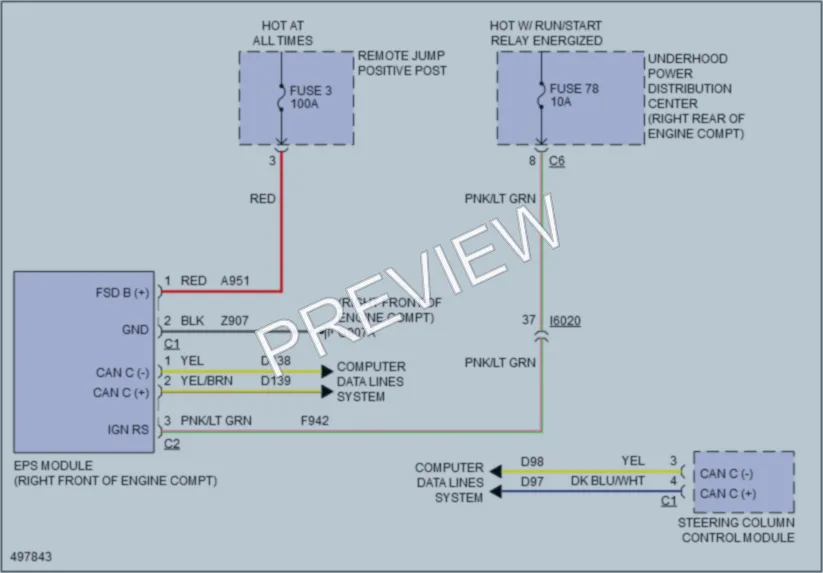 2016 Dodge Durango Electronic Power Steering wiring diagram preview