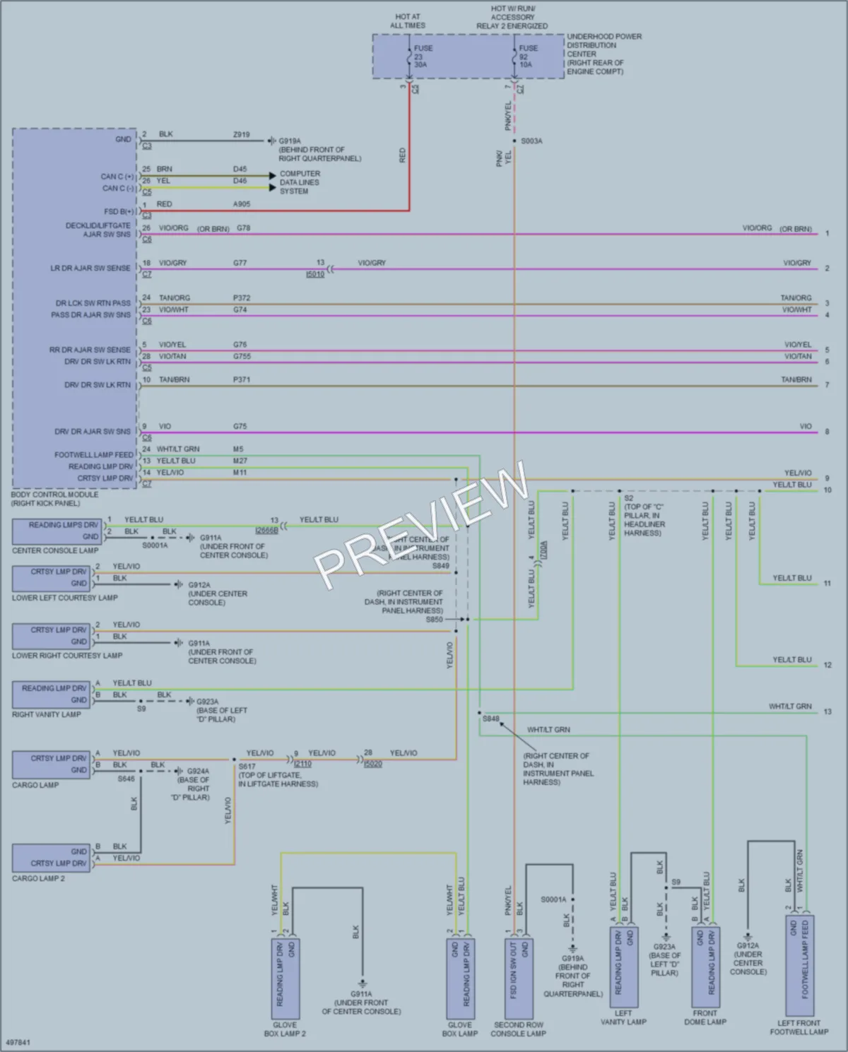 2016 Dodge Durango Interior Lights wiring diagram preview