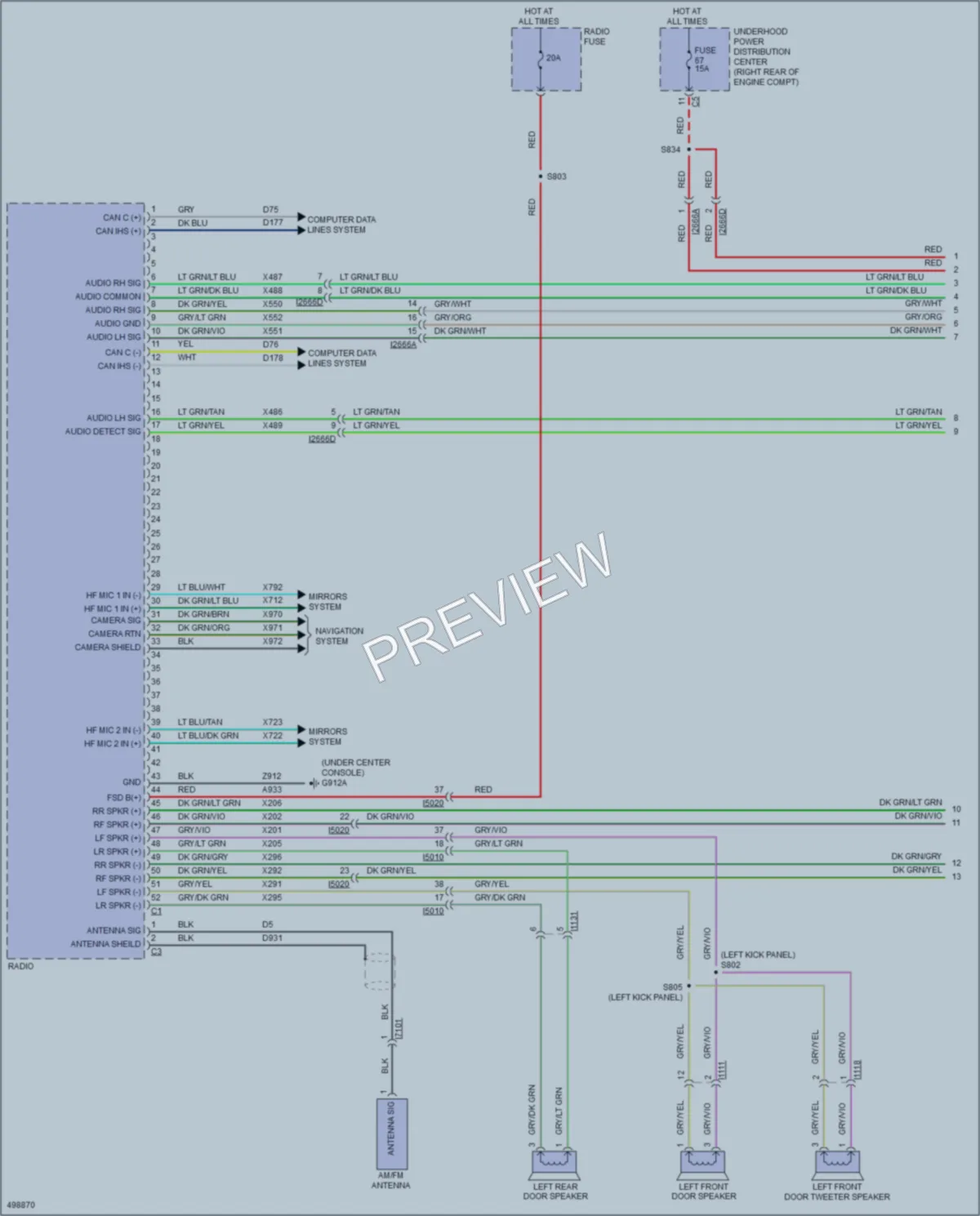 2016 Dodge Durango Radio wiring diagram preview