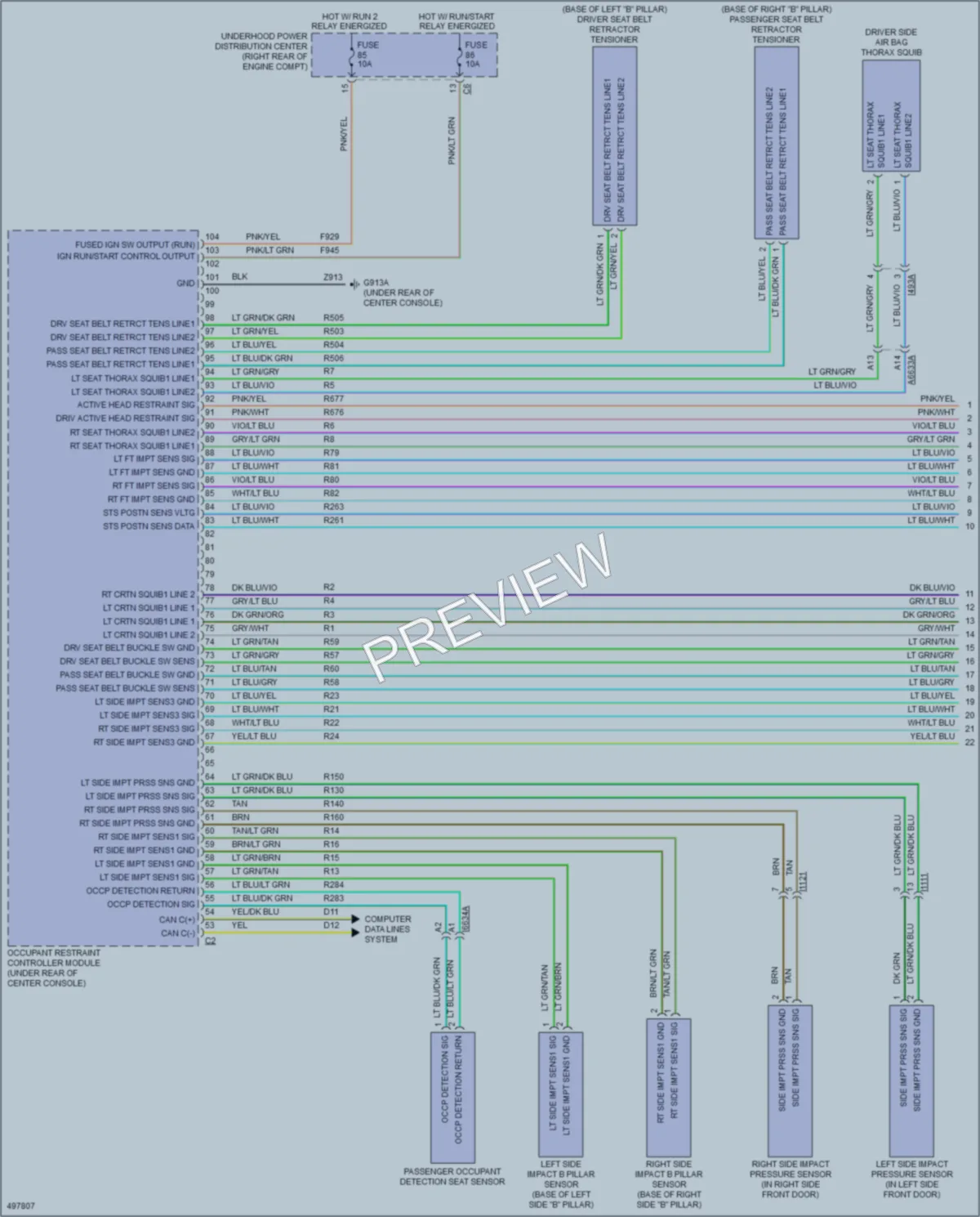 2016 Dodge Durango Supplemental Restraints wiring diagram preview
