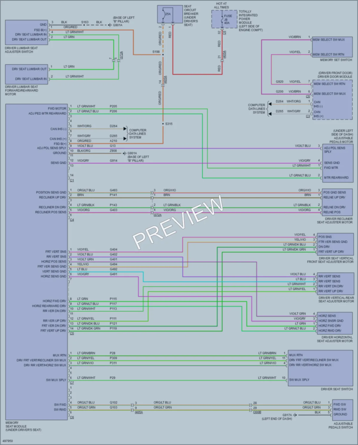 2016 Dodge GrandCaravan Memory Systems wiring diagram preview