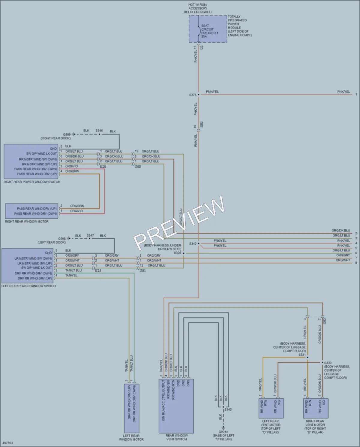 2016 Dodge GrandCaravan Power Windows wiring diagram preview
