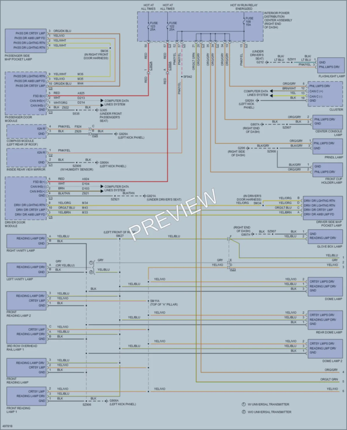 2016 Dodge Journey Interior Lights wiring diagram preview