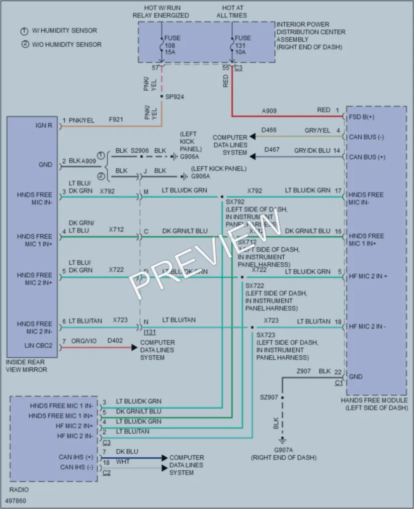 2016 Dodge Journey Power Mirrors wiring diagram preview