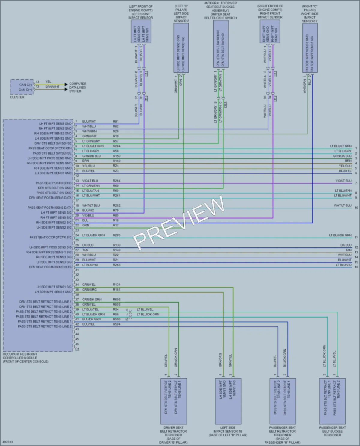 2016 Dodge Journey Supplemental Restraints wiring diagram preview