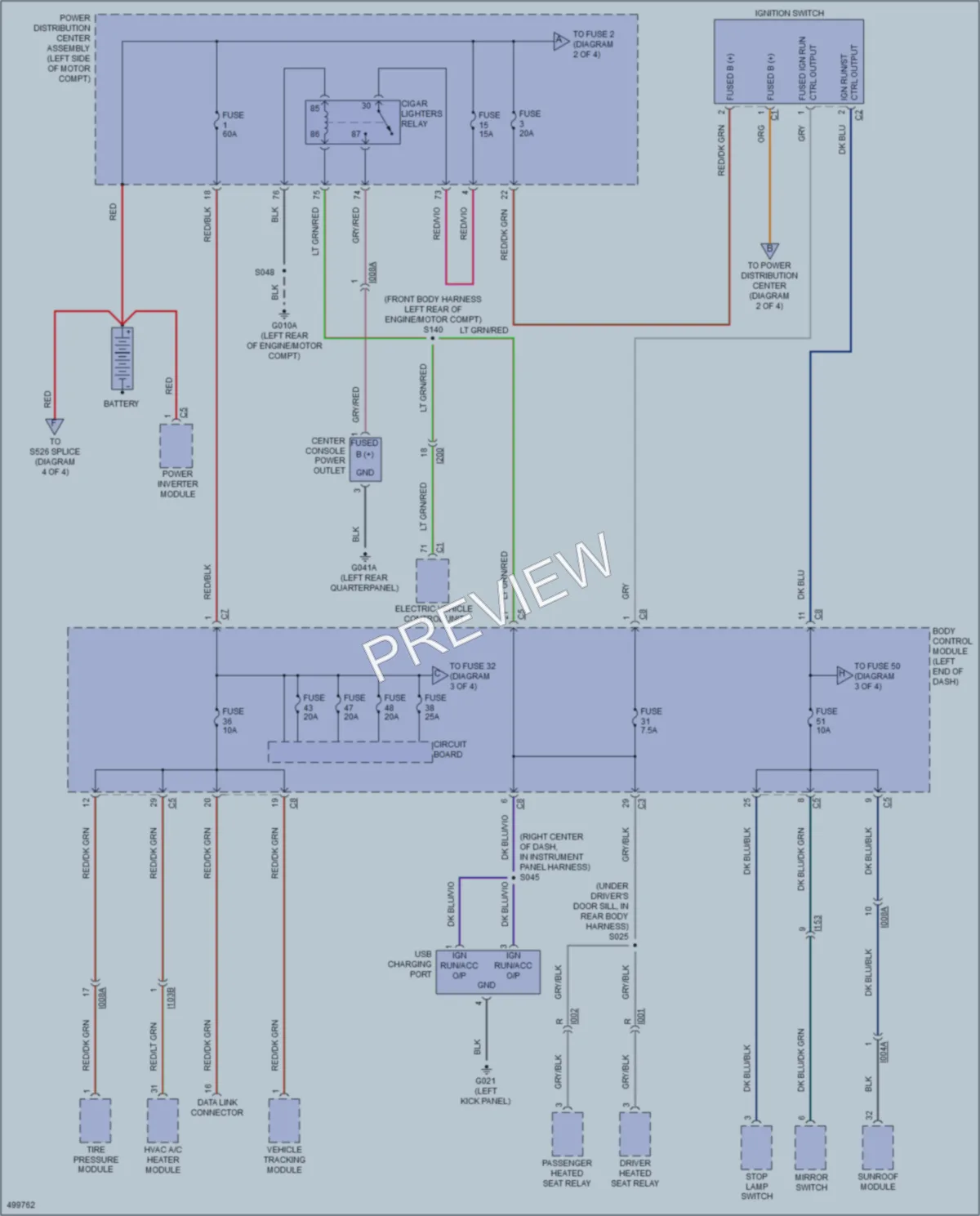 2016 Fiat 500 Power Distribution wiring diagram preview