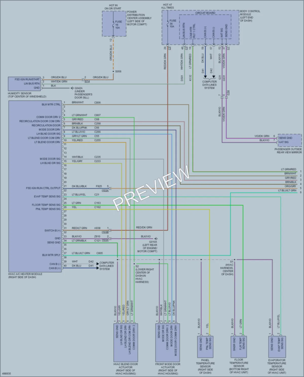 2016 Fiat 500C Air Conditioning wiring diagram preview