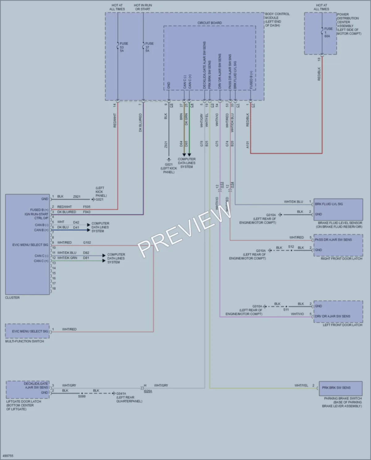 2016 Fiat 500C Instrument Cluster wiring diagram preview