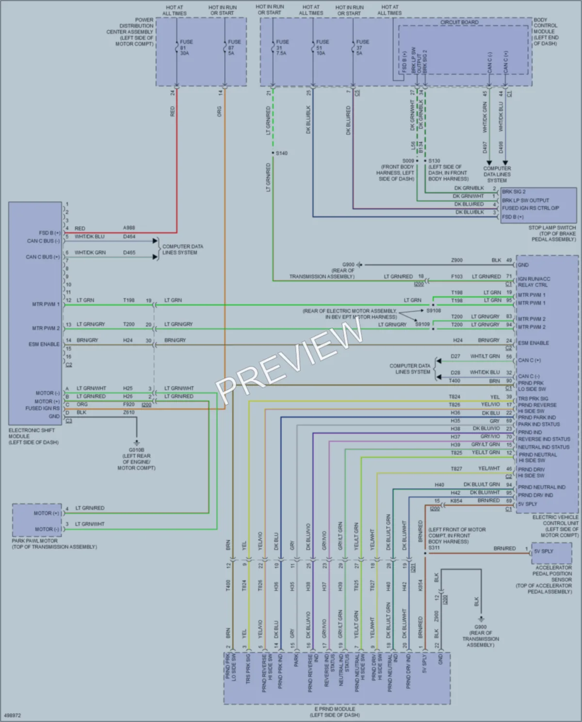2016 Fiat 500C Shift Interlock wiring diagram preview