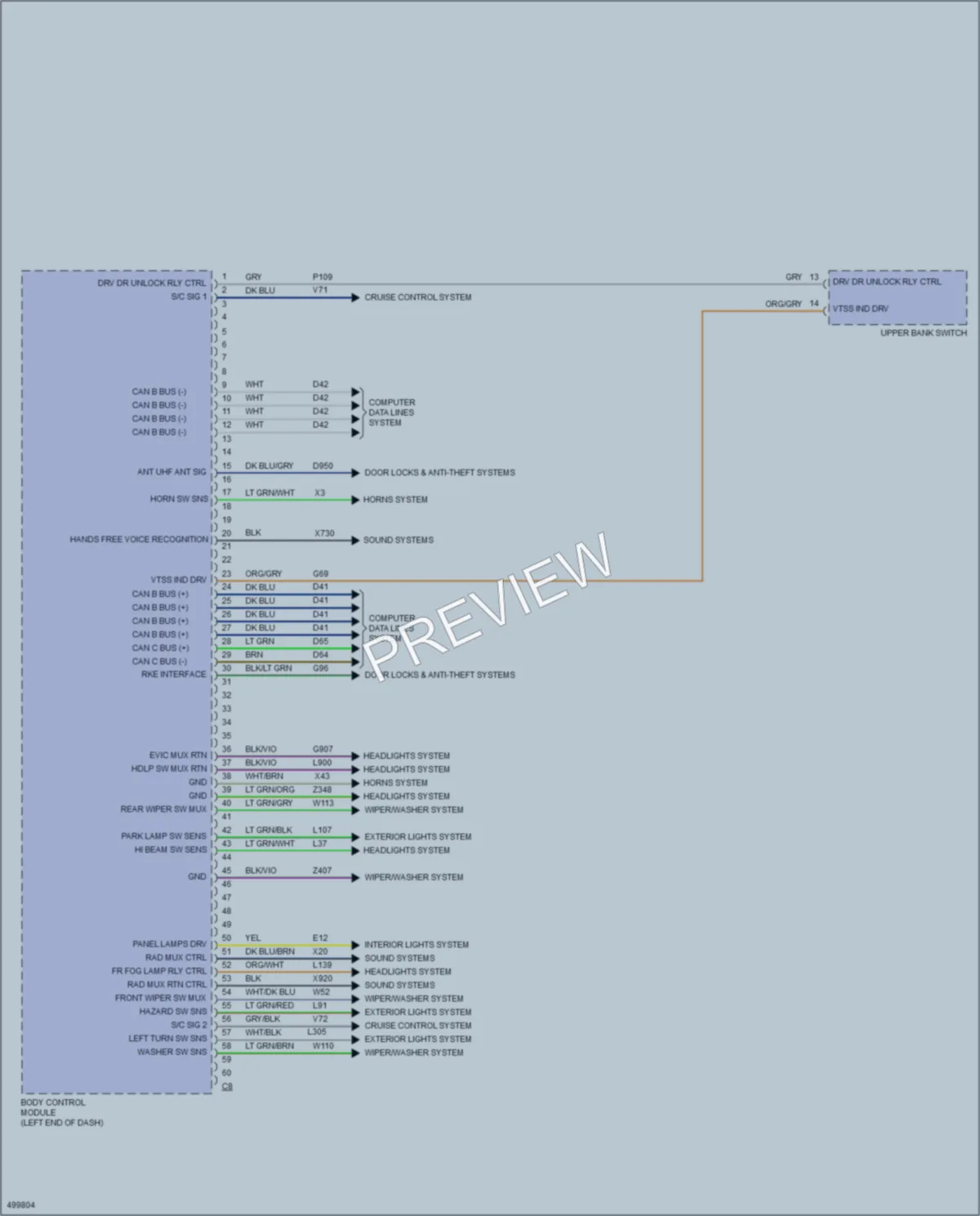 2016 Fiat 500L Body Control Modules wiring diagram preview