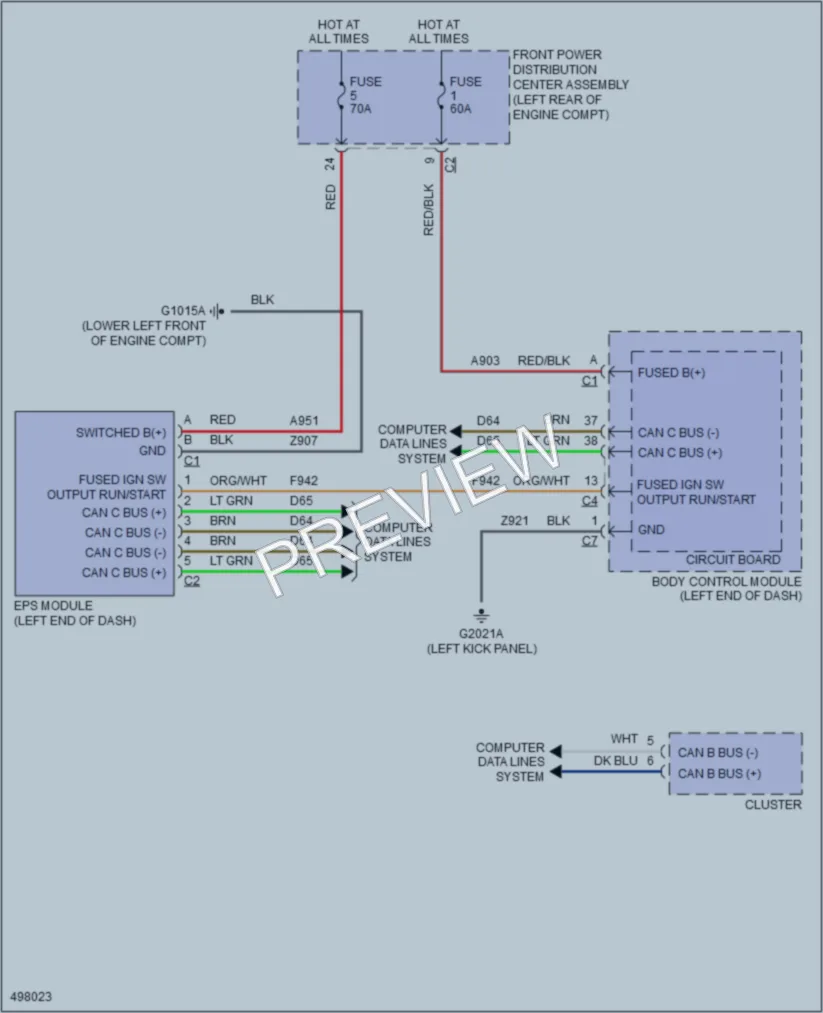 2016 Fiat 500L Electronic Power Steering wiring diagram preview